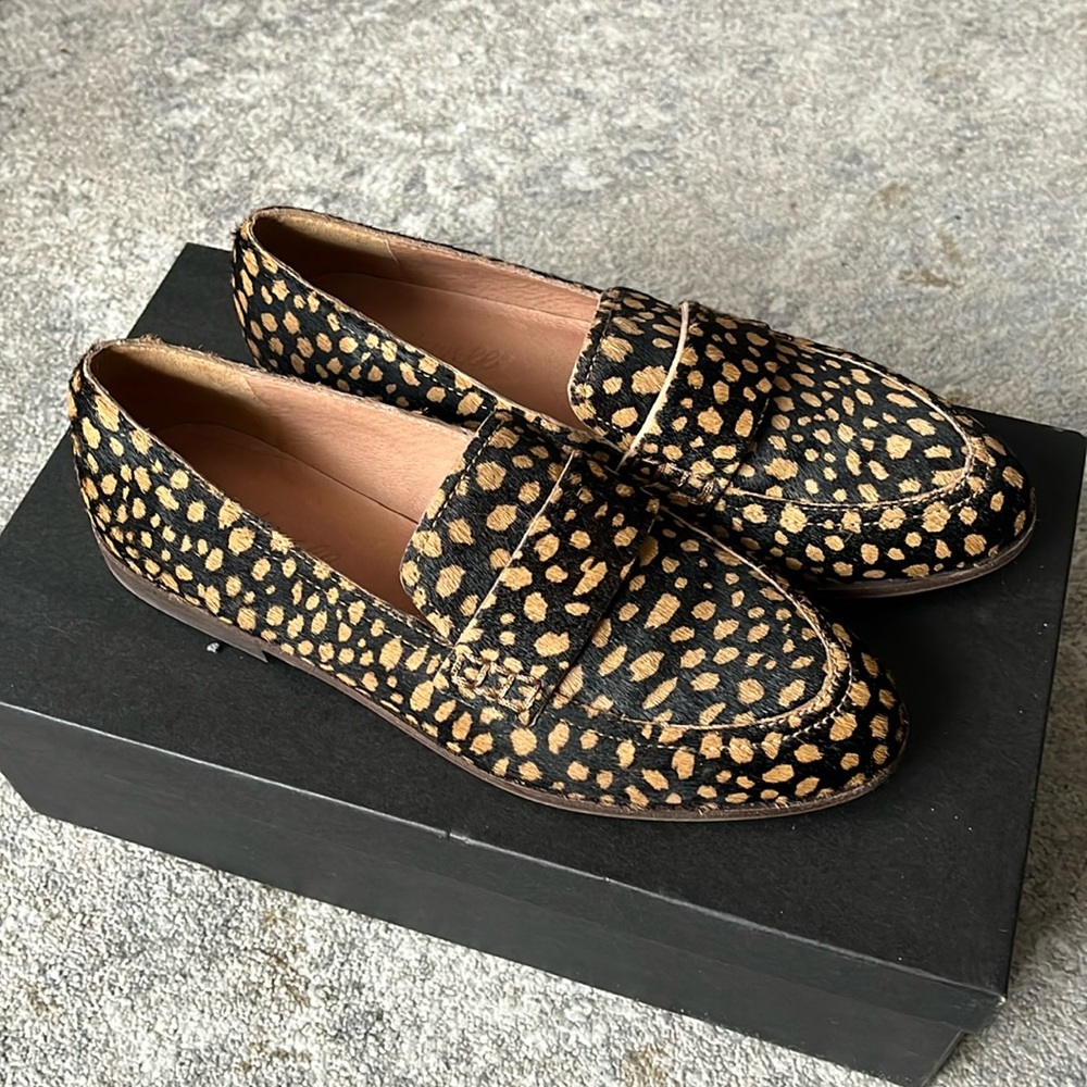 New Madewell calf hair loafers
